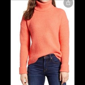 Caslon Coral Rose Turtle Neck Sweater
